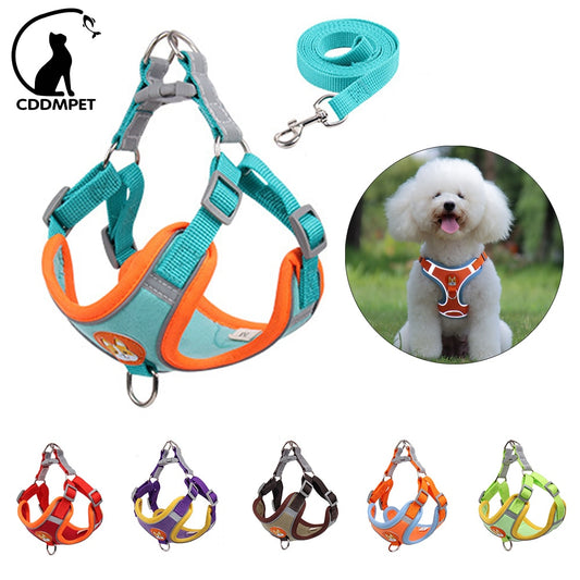 No Pull Pet Dog Harness And Leash Set Adjustable Puppy Cat Harness